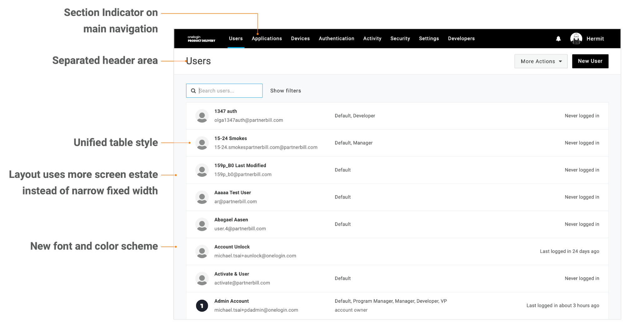 New admin console design changes