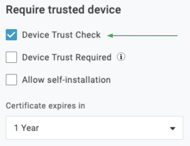 Require trusted device check 