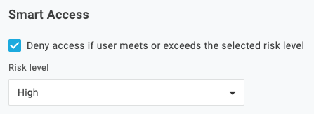 Enable Smart Access risk level